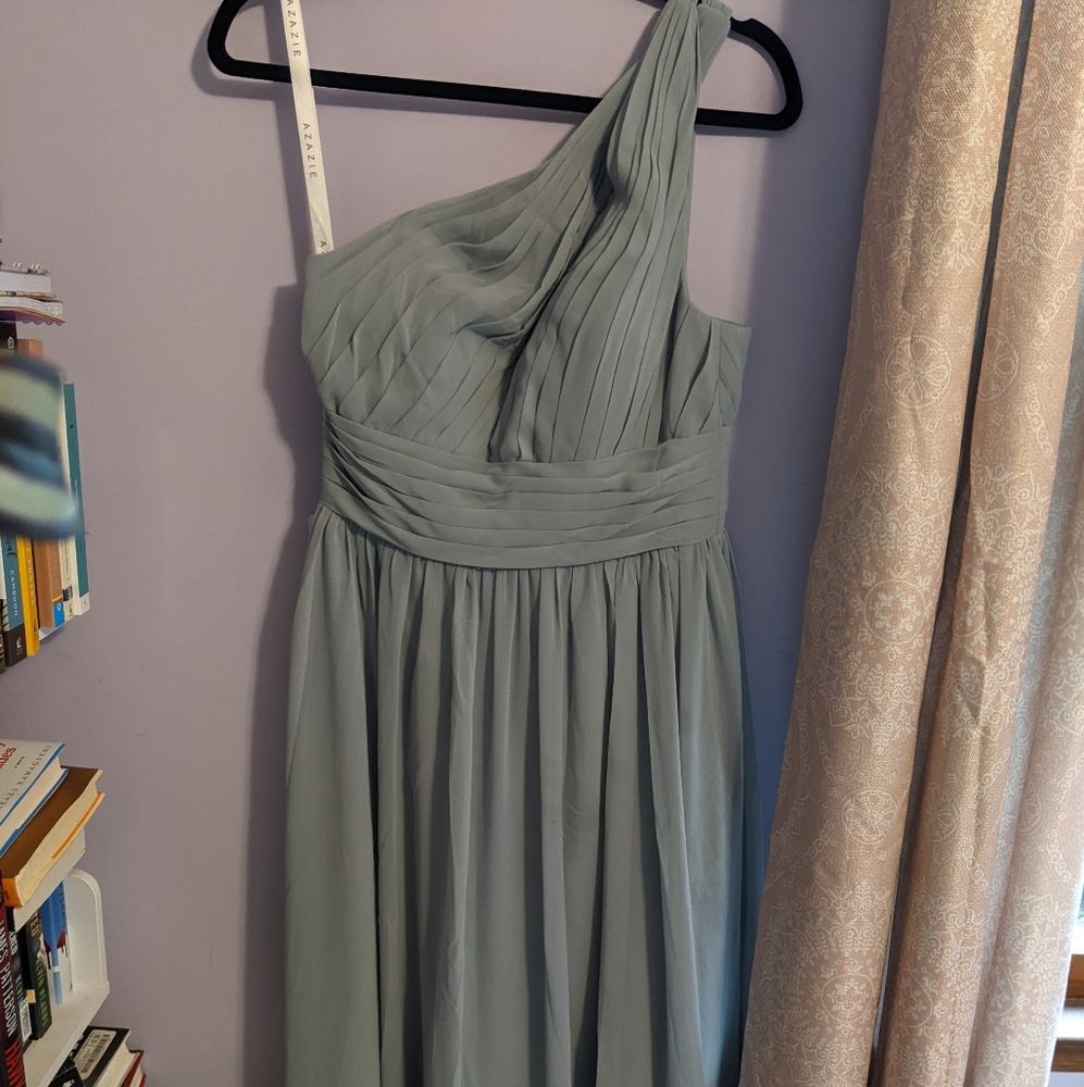 Floor length gray gown